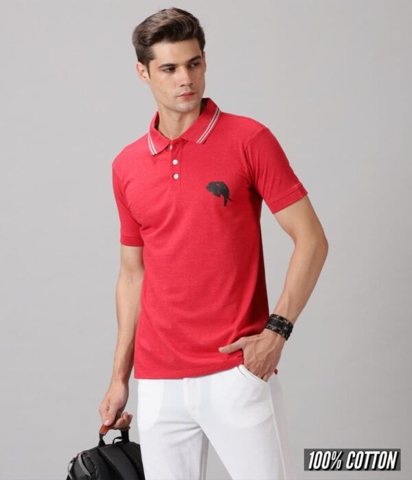 Summer Shot || Red Polo || 100% Cotton T-Shirt
