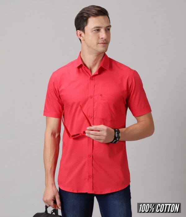 Solid Half Sleeve Shirt - Red
