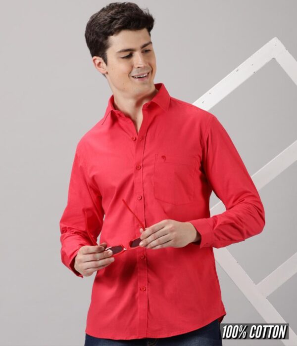 Solid Full Sleeve Shirt - Red
