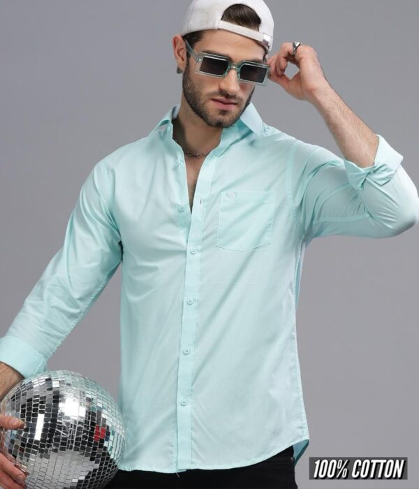Shirt02 – Light Green || Full Sleeve || 100%Linen Cotton