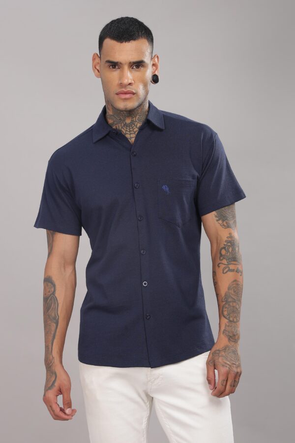 PR3 SHIRTS 01 A – NAVY  || Half Sleeve Shirt