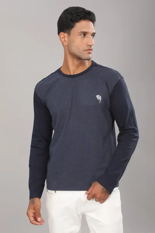 FS004 || Sky Way Blue || Full Sleeve Round Neck T-Shirt