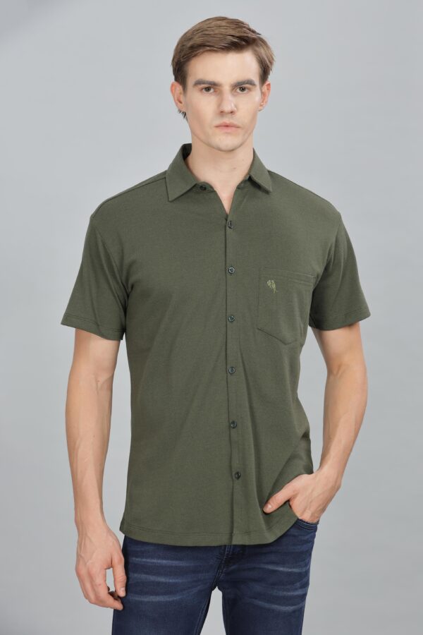 PR3 SHIRTS 002 – OLIVE || Half Sleeve Shirt