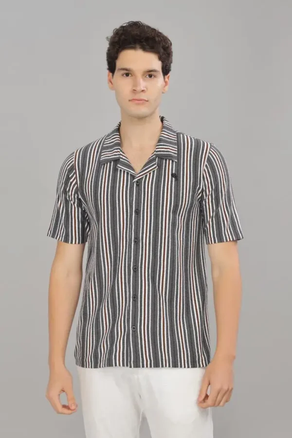 PR3 SHIRT 004 – POPCORN STRIPES || Half Sleeve Shirt
