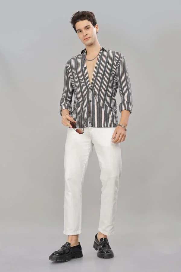 PR3 SHIRTS 004 – POPCORN STRIPES || Full Sleeve Shirt