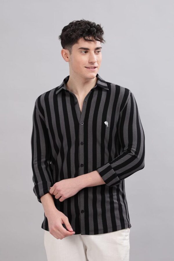 PR3 SHIRTS 005 – Black & Grey || Full Sleeve Shirt