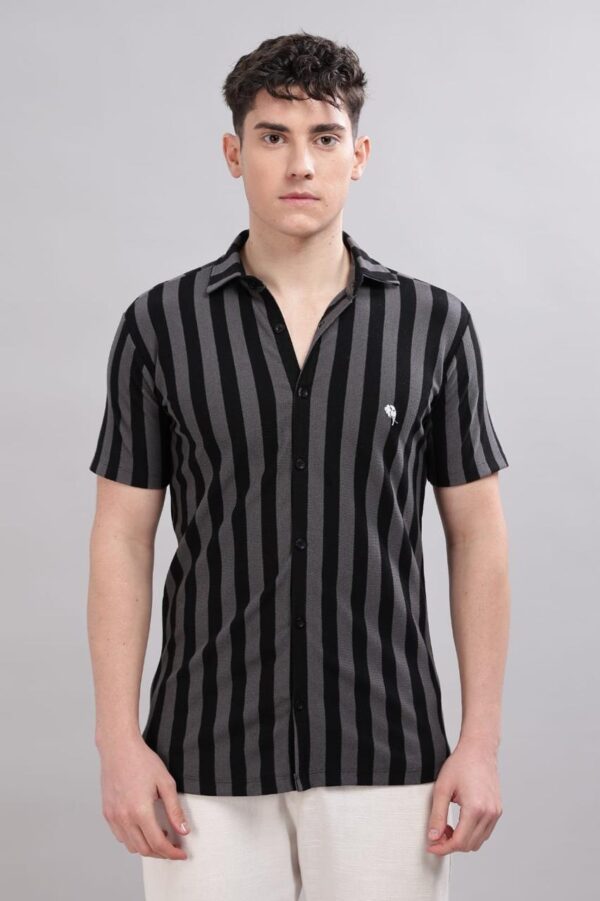 PR3 SHIRT 005 –  Black & Grey || Half Sleeve Shirt