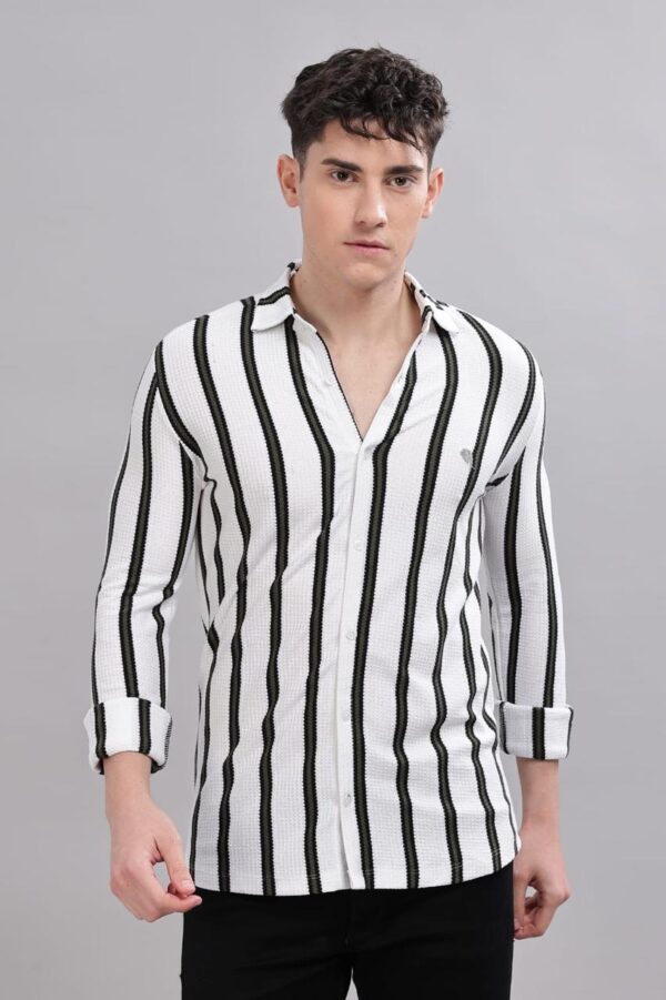 PR3 SHIRTS 005 – White & Black || Full Sleeve Shirt