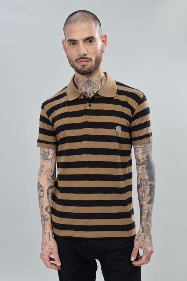 PR38 || Brown Stripes || 100% Cotton T-Shirt