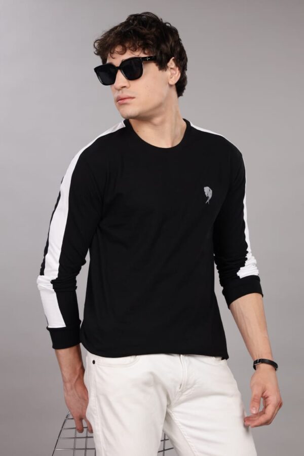 FS010 || Party Black || Full Sleeve Round Neck T-Shirt