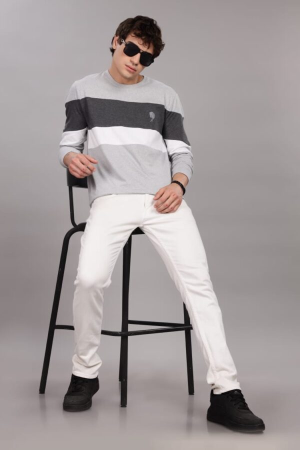FS010 || Grey Trio || Full Sleeve Round Neck T-Shirt