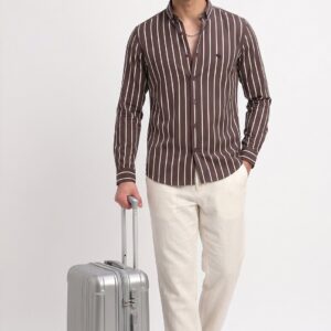 LS 005||BROWN STRIPES|| Full Sleeve Shirt